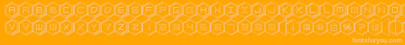 hexgon3d Font – Pink Fonts on Orange Background