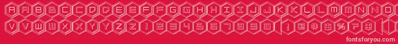 フォントhexgon3d – 赤い背景にピンクのフォント