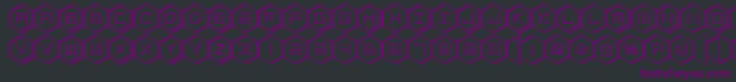 hexgon3d-fontti – violetit fontit mustalla taustalla