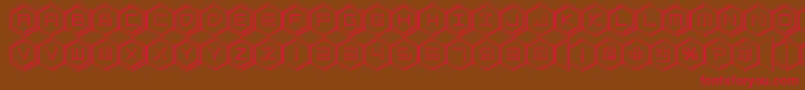 Police hexgon3d – polices rouges sur fond brun