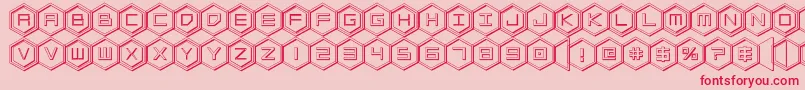 hexgon3d Font – Red Fonts on Pink Background