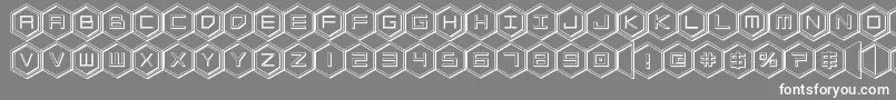 フォントhexgon3d – 灰色の背景に白い文字