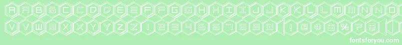 hexgon3d Font – White Fonts on Green Background