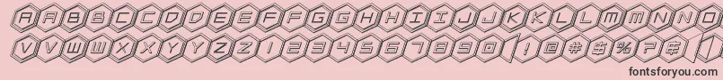 hexgon3dital-Schriftart – Schwarze Schriften auf rosa Hintergrund