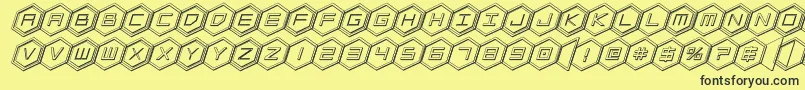 hexgon3dital Font – Black Fonts on Yellow Background