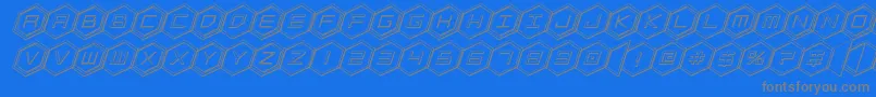 hexgon3dital-Schriftart – Graue Schriften auf blauem Hintergrund