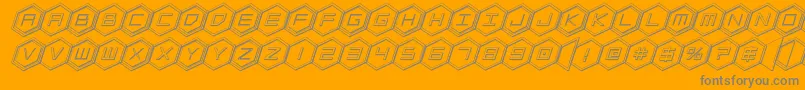 hexgon3dital-Schriftart – Graue Schriften auf orangefarbenem Hintergrund