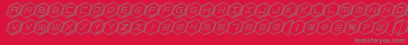 hexgon3dital Font – Gray Fonts on Red Background