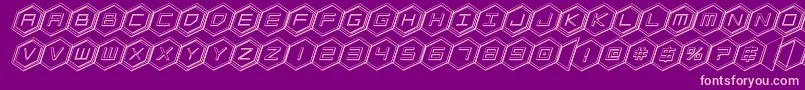 hexgon3dital Font – Pink Fonts on Purple Background