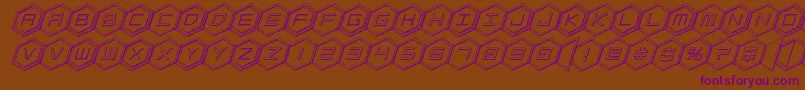 hexgon3dital-Schriftart – Violette Schriften auf braunem Hintergrund