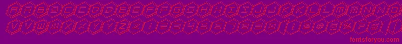 hexgon3dital Font – Red Fonts on Purple Background