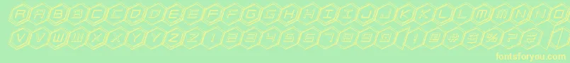 hexgon3dital Font – Yellow Fonts on Green Background