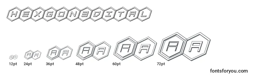Hexgon3dital Font Sizes