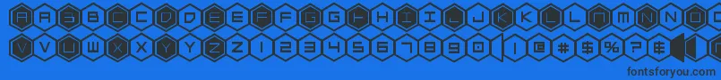 hexgonbold Font – Black Fonts on Blue Background