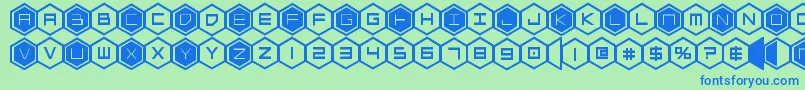 hexgonbold Font – Blue Fonts on Green Background