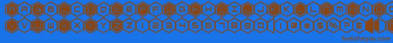 hexgonbold Font – Brown Fonts on Blue Background