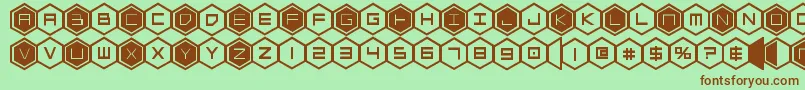 Шрифт hexgonbold – коричневые шрифты на зелёном фоне