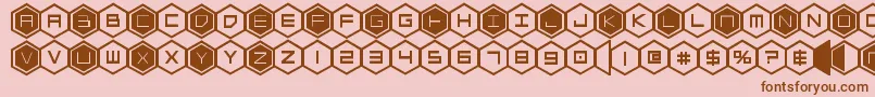 フォントhexgonbold – ピンクの背景に茶色のフォント