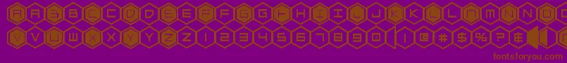 hexgonbold-Schriftart – Braune Schriften auf violettem Hintergrund