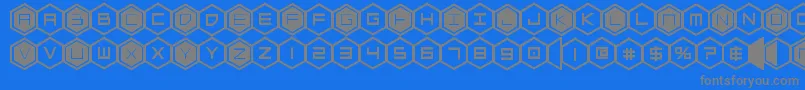 Czcionka hexgonbold – szare czcionki na niebieskim tle