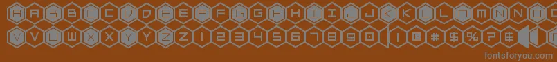 hexgonbold-Schriftart – Graue Schriften auf braunem Hintergrund