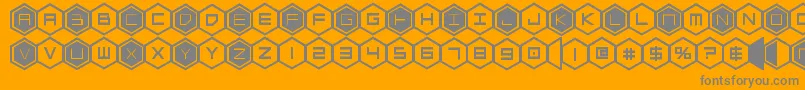 フォントhexgonbold – オレンジの背景に灰色の文字