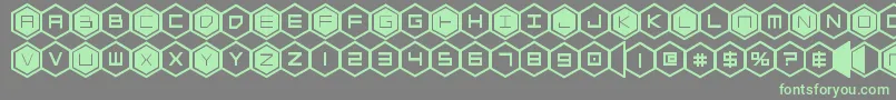 フォントhexgonbold – 灰色の背景に緑のフォント