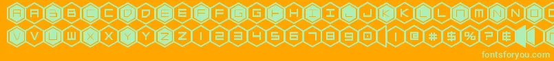 More about hexgonbold Font hexgonbold Font – Green Fonts on Orange Background