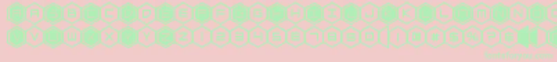 hexgonbold Font – Green Fonts on Pink Background