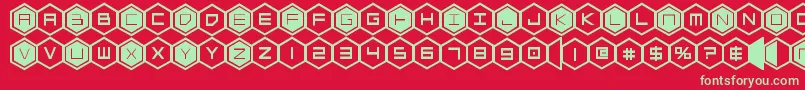 Police hexgonbold – polices vertes sur fond rouge