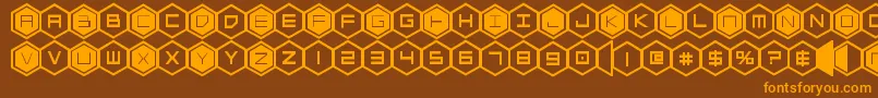 hexgonbold Font – Orange Fonts on Brown Background