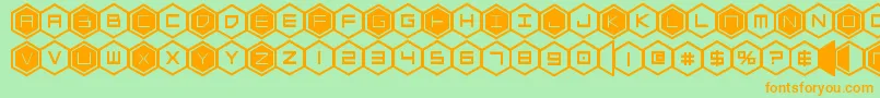 hexgonbold Font – Orange Fonts on Green Background