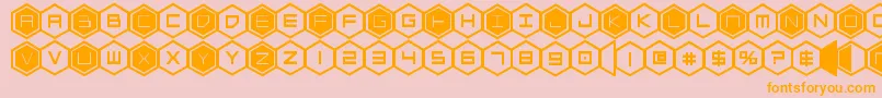 hexgonbold Font – Orange Fonts on Pink Background