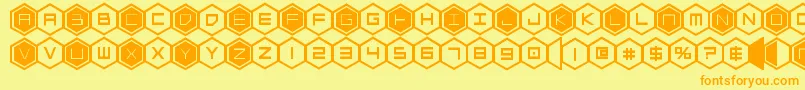 hexgonbold Font – Orange Fonts on Yellow Background