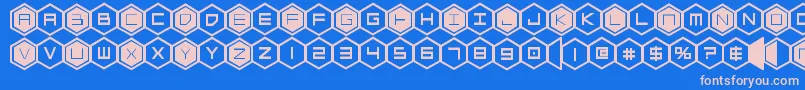 フォントhexgonbold – ピンクの文字、青い背景