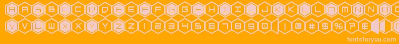 hexgonbold Font – Pink Fonts on Orange Background