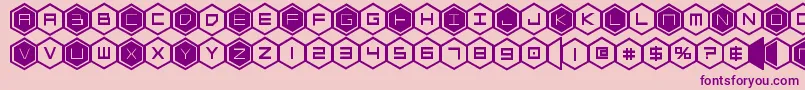 hexgonbold-fontti – violetit fontit vaaleanpunaisella taustalla
