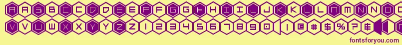 Шрифт hexgonbold – фиолетовые шрифты на жёлтом фоне