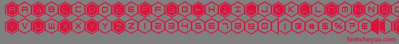 hexgonbold Font – Red Fonts on Gray Background