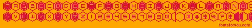 hexgonbold Font – Red Fonts on Orange Background