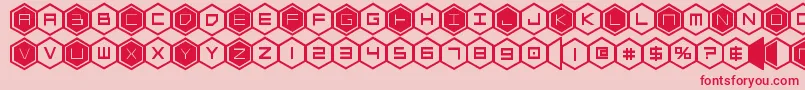 hexgonbold Font – Red Fonts on Pink Background