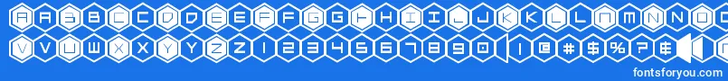 hexgonbold Font – White Fonts on Blue Background