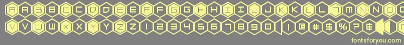 hexgonbold-Schriftart – Gelbe Schriften auf grauem Hintergrund