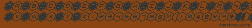 Шрифт hexgonboldital – чёрные шрифты на коричневом фоне