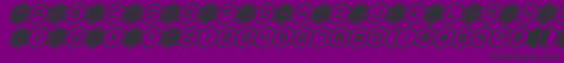 hexgonboldital-Schriftart – Schwarze Schriften auf violettem Hintergrund
