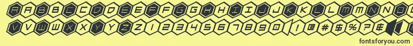 Fonte hexgonboldital – fontes pretas em um fundo amarelo
