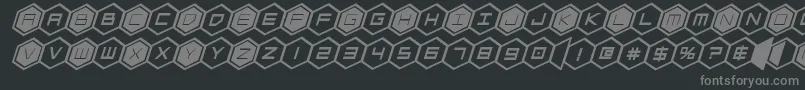 hexgonboldital Font – Gray Fonts on Black Background