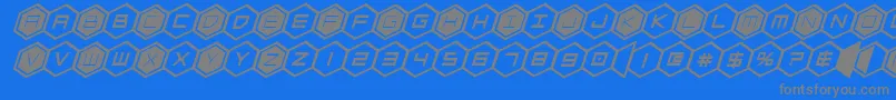 Шрифт hexgonboldital – серые шрифты на синем фоне