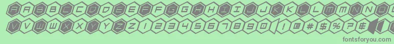 hexgonboldital-Schriftart – Graue Schriften auf grünem Hintergrund