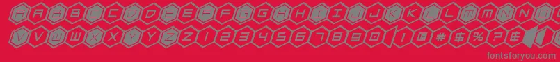 Fonte hexgonboldital – fontes cinzas em um fundo vermelho